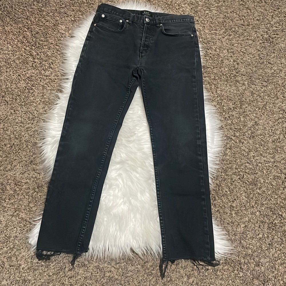 A.P.C Raw Hem Slim Fit Button Fly Jeans